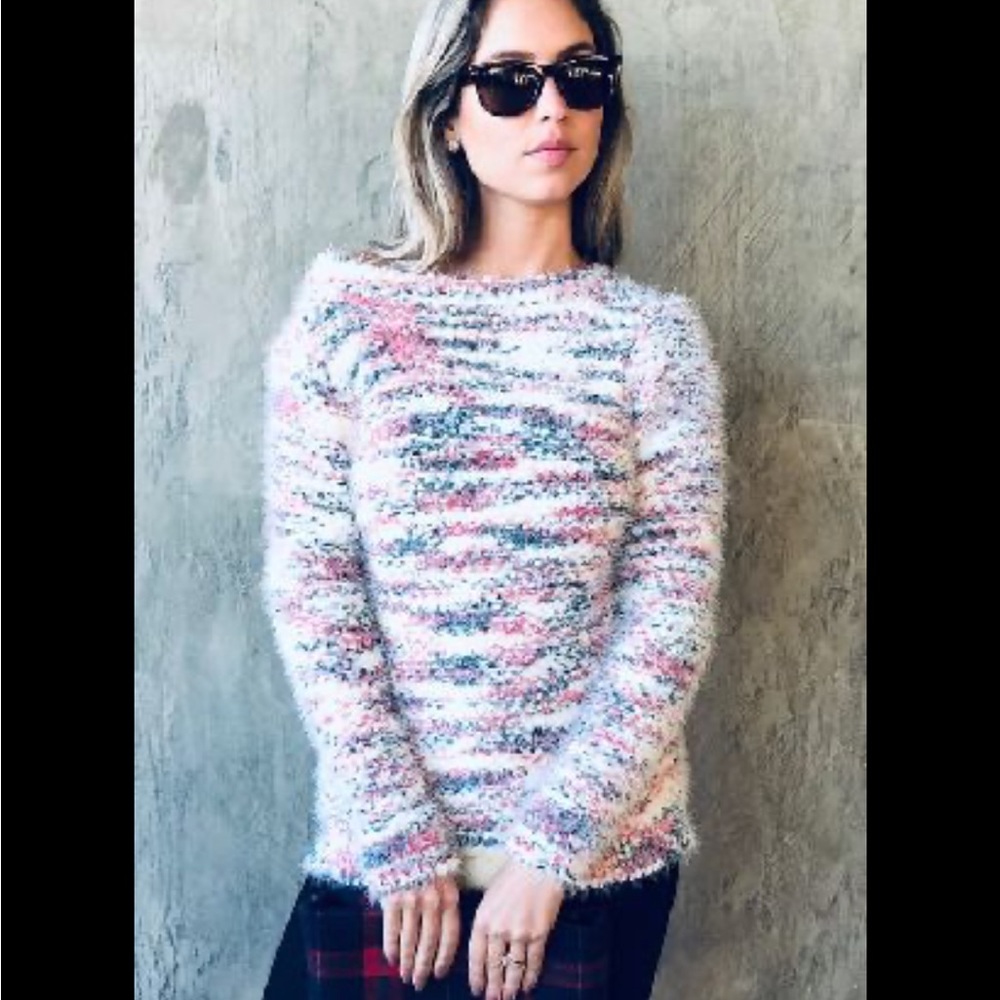 Andthewhy popcorn feather rainbow multi color sweater